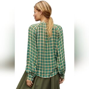 Pilcro Long Sleeve Plaid Flannel Button Front Top- size S